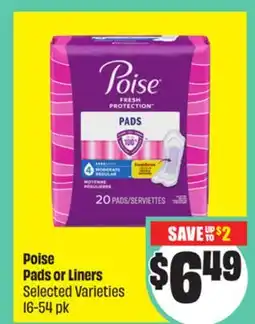 FreshCo Poise Pads or Liners Selected Varieties 16-54 pk offer