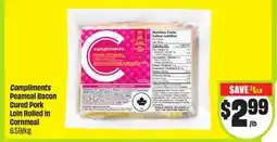 FreshCo Compliments Peameal Bacon Cured Pork Loin Rolled in Cornmeal 6.59/kg offer