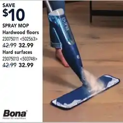 RONA BONA SPRAY MOP Hardwood Floors offer