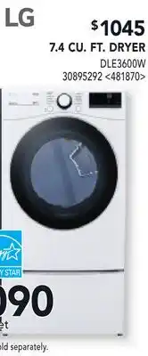 RONA LG 7.4 CU. FT. DRYER offer