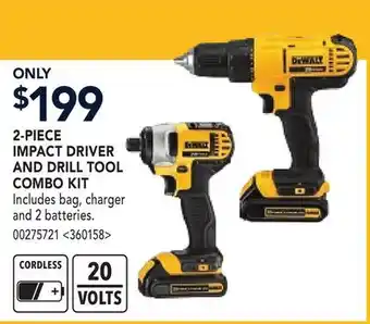 RONA DEWALT 2-PIECE IMPACT DRIVER AND DRILL TOOL COMBO KIT offer