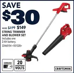 RONA CRAFTSMAN STRING TRIMMER AND BLOWER SET offer