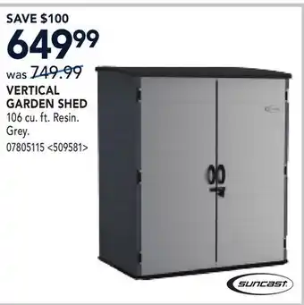 RONA SUNCAST VERTICAL GARDEN SHED offer