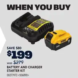RONA DEWALT BATTERY AND CHARGER STARTER KIT offer
