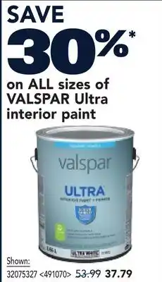 RONA ALL sizes of VALSPAR Ultra interior paint offer