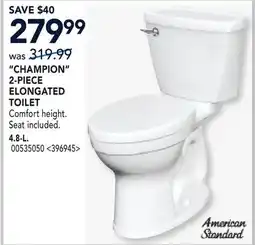 RONA CHAMPION 2-PIECE ELONGATED TOILET 4.8-L offer