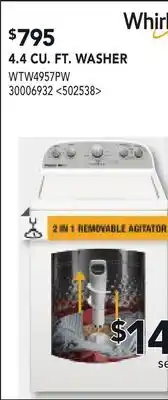 RONA WHIRLPOOL 4.4 CU. FT. WASHER offer