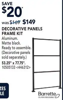 RONA DECORATIVE PANELS FRAME KIT offer