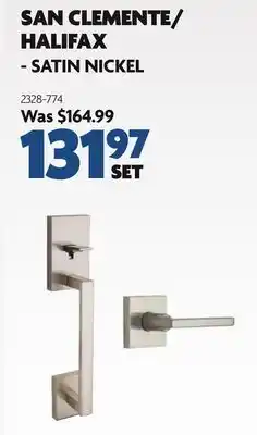 Home Hardware Entrance Gripset - SAN CLEMENTE/ HALIFAX - SATIN NICKEL offer
