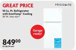 Home Hardware 18 Cu. Ft. Refrigerator with EvenTemp Cooling offer