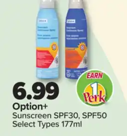 PharmaChoice Option+ Sunscreen SPF30, SPF50 offer