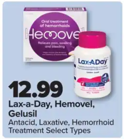 PharmaChoice Lax-a-Day, Hemovel, Gelusil Antacid, Laxative, Hemorrhoid Treatment offer