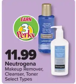 PharmaChoice Neutrogena Makeup Remover, Cleanser, Toner offer
