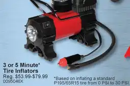 PartSource 3 or 5 Minute* Tire Inflators offer