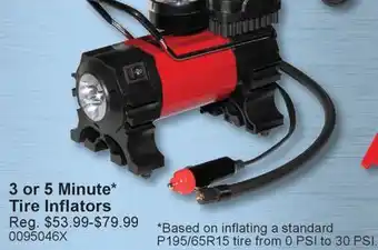 PartSource 3 or 5 Minute* Tire Inflators offer