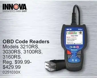 PartSource Innova OBD Code Readers offer