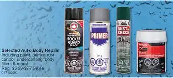 PartSource Selected Auto Body Repair Including paint primer rust control undercoating body fillers & more offer