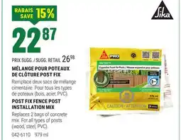 BMR MÉLANGE POUR POTEAUX DE CLÔTURE POST FIX offer