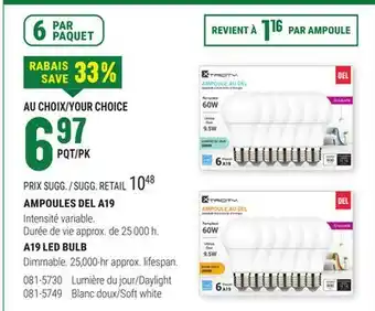 BMR AMPOULES DEL A19 offer