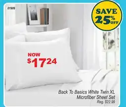 Oxford Mills Back To Basics White Twin XL Microfiber Sheet Set offer