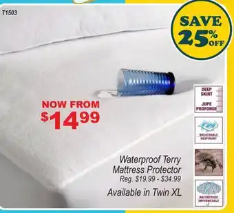 Oxford Mills Waterproof Terry Mattress Protector offer