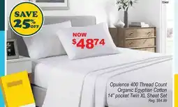 Oxford Mills Opulence 400 Thread Count Organic Egyptian Cotton 14 pocket Twin XL Sheet Set offer