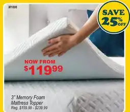Oxford Mills 3 Memory Foam Mattress Topper offer