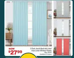Oxford Mills 2 Pack Jacob Back-tab Lined Faux Linen Window Panels offer