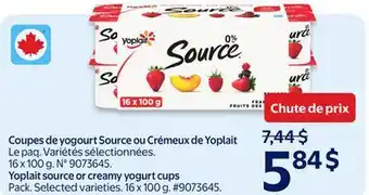 Walmart Yoplait source or creamy yogurt cups offer