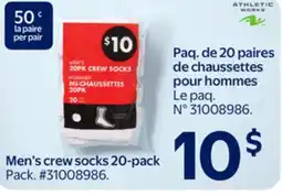 Walmart Men's crew socks 20-pack offer