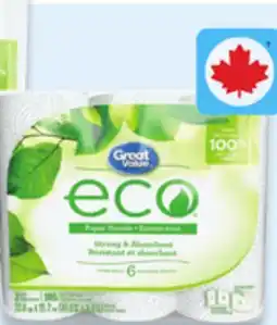 Walmart Great Value Eco paper towel 6-pack offer