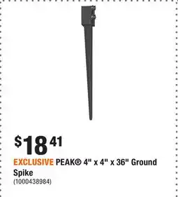 Home Depot EXCLUSIVE PEAK 4 x 4 x 36 Ground Spike offer