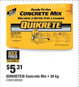 Home Depot QUIKRETE Concrete Mix • 30 kg offer