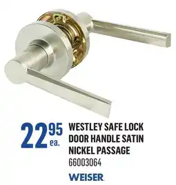 Canac Westley Safe Lock Door Handle satin nickel offer