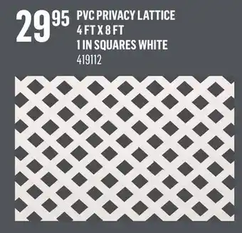 Canac PVC Privacy Lattice 4 ft x 8 ft 1 in squares offer