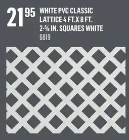 Canac White PVC Classic Lattice 4 ft.x 8 ft offer