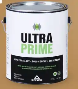 Canac UltraPrime 100% Acrylic Latex Primer-Sealer & Undercoat Interior and Exterior 3.7L offer