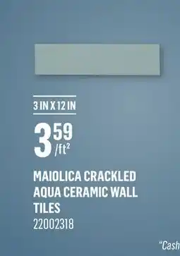 Canac Maiolica Crackled Aqua Ceramic Wall Tiles offer