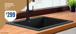Canac Nero Single Bowl Kitchen Sink Black 23 in. x 20 in offer
