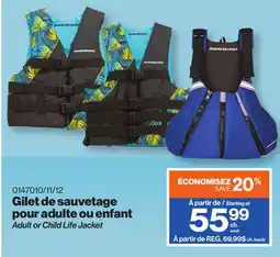 Patrick Morin Adult or Child Life Jacket offer
