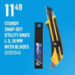 Canac Sturdy Snap-Off Utility Knife L-5, 18 mm with Blades offer