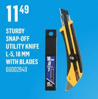 Canac Sturdy Snap-Off Utility Knife L-5, 18 mm with Blades offer