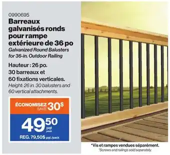Patrick Morin Galvanized Round Balusters for 36-in. Outdoor Railing offer