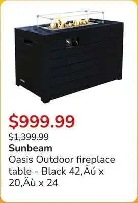Club Piscine Oasis Outdoor fireplace table - Black 42'Äú x 20'Äù x 24 offer