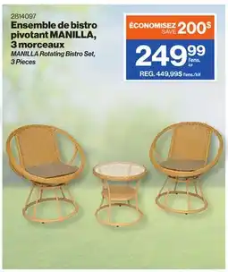 Patrick Morin MANILLA Rotating Bistro Set, 3 Pieces offer