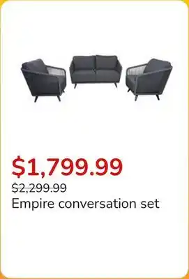 Club Piscine Empire conversation set offer