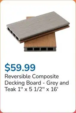 Club Piscine Reversible Composite Decking Board - Grey and Teak 1'' x 5 1/2'' x 16' offer