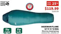 Sports Experts MOUNTAIN HARDWEAR - Bozeman Flame 15º F/-9 °C Reg - Mummy sleeping bag - zip wright offer