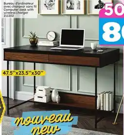Rossy Computer desk with wireless charger offer