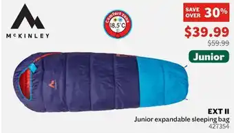 Sports Experts MCKINLEY - Ext II - Junior expandable sleeping bag offer